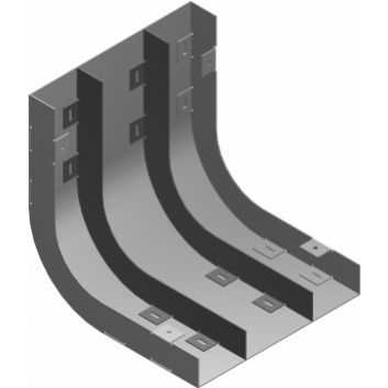 Łuk kanału trzytorowy 190x38mm Grubość 1,00 mm LKt190H38 531719 BAKS (531719)