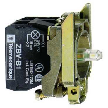 Harmony XB4 Korpus przycisku z elementem świetlnym biały LED 24V 1R metalowy ZB4BW0B12 SCHNEIDER (ZB4BW0B12)