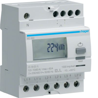 Licznik 3-fazowy kWh 63A pomiar bezpośredni EC350 HAGER (EC350)