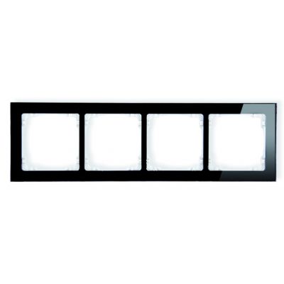 KARLIK DECO Ramka uniwersalna poczwórna - efekt szkła (ramka: czarna; spód: biały) czarny 12-0-DRS-4 (12-0-DRS-4)