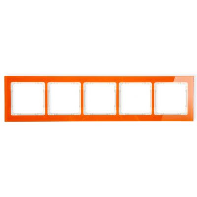 KARLIK DECO Ramka uniwersalna pięciokrotna - efekt szkła (ramka: pomarańczowa; spód: beżowy) pomarańczowy 13-1-DRS-5 (13-1-DRS-5)