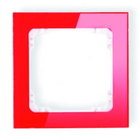 KARLIK DECO Ramka uniwersalna pojedyncza - efekt szkła (ramka: czerwona; spód: biały) czerwony 17-0-DRS-1 (17-0-DRS-1)