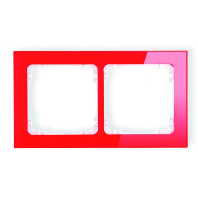 KARLIK DECO Ramka uniwersalna podwójna - efekt szkła (ramka: czerwona; spód: biały) czerwony 17-0-DRS-2 (17-0-DRS-2)