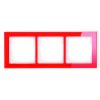 KARLIK DECO Ramka uniwersalna potrójna - efekt szkła (ramka: czerwona; spód: biały) czerwony 17-0-DRS-3 (17-0-DRS-3)