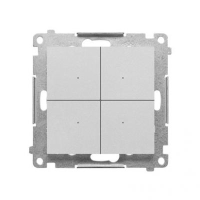 Simon 55 Łącznik/Przycisk zwierny 4-krotny elektroniczny Aluminium mat TEW4.01/143 (TEW4.01/143)