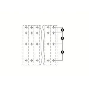 Listwa do płytek drukowanych 4-piętrowa 4x4 biegunowa szara raster 5mm 738-104 /36szt./ WAGO (738-104)