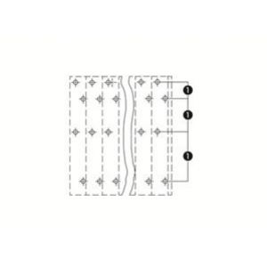 Listwa do płytek drukowanych 4-piętrowa 4x6 biegunowa szara raster 5mm 738-206 /24szt./ WAGO (738-206)