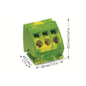 Blok potencjalowy PE 16mm2 zolto-zielony 812-110 /12szt./ WAGO (812-110)