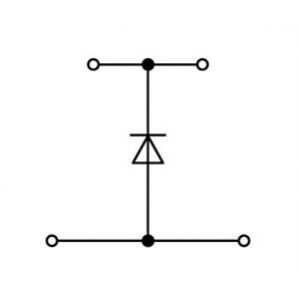 Dwupiętrowa złączka diodowa 2,5mm2 280-940/281-410 /50szt./ WAGO (280-940/281-410)