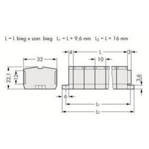Listwa zaciskowa 4-przewodowa Ex 2,5mm2 11-torowa jasnoszara mocowanie śrubowe 264-241 /100szt./ WAGO (264-241)