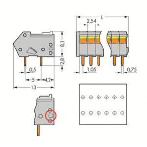 Listwa zaciskowa do płytek drukowanych 10-biegunowa szara raster 2,54mm 218-510 /40szt./ WAGO (218-510)