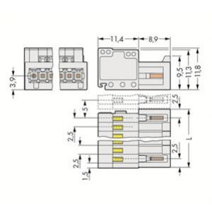 Wtyk MCS-MICRO 5-biegunowy jasnoszary raster 2,5mm 733-205 WAGO (733-205)