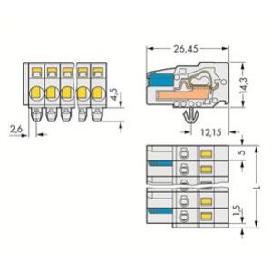 Gniazdo MCS-MIDI Classic 10-biegunowe jasnoszare raster 5mm 721-110/008-000 /50szt./ WAGO (721-110/008-000)