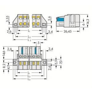 Gniazdo MCS-MIDI Classic 10-biegunowe jasnoszare raster 5mm 721-110/027-000 /25szt./ WAGO (721-110/027-000)