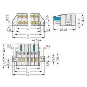 Gniazdo MCS-MIDI Classic 10-biegunowe jasnoszare raster 5mm 721-110/031-000 /25szt./ WAGO (721-110/031-000)