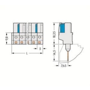 Gniazdo MCS-MIDI Classic 10-biegunowe jasnoszare raster 5mm 722-140/005-000 /50szt./ WAGO (722-140/005-000)