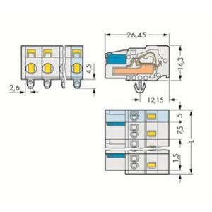 MCS-MIDI Classic gniazdo 10-biegunowe jasnoszare raster 7,5 mm (721-210/008-000)