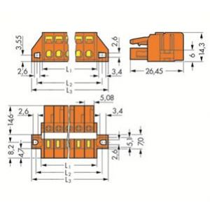 Gniazdo MCS-MIDI Classic 10-biegunowe pomarańczowe raster 5,08mm 231-310/027-000 /25szt./ WAGO (231-310/027-000)