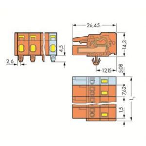 Gniazdo MCS-MIDI Classic 10-biegunowe pomarańczowe raster 7,62mm 231-710/008-000 /25szt./ WAGO (231-710/008-000)