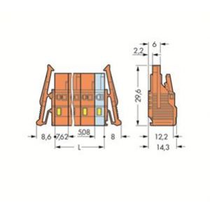 Gniazdo MCS-MIDI Classic 10-biegunowe pomarańczowe raster 7,62mm 231-710/037-000 /25szt./ WAGO (231-710/037-000)