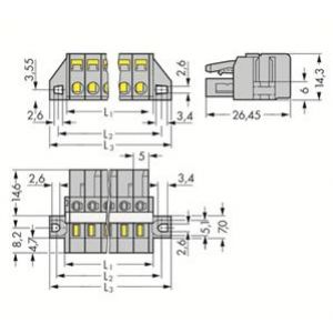 Gniazdo MCS-MIDI Classic 10-biegunowe szare raster 5mm 231-110/027-000 /25szt./ WAGO (231-110/027-000)