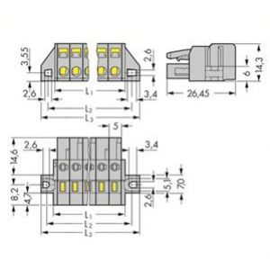 Gniazdo MCS-MIDI Classic 10-biegunowe szare raster 5mm 231-110/031-000 /25szt./ WAGO (231-110/031-000)