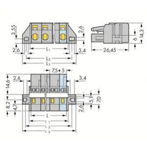 Gniazdo MCS-MIDI Classic 10-biegunowe szare raster 7,5mm 231-210/027-000 /25szt./ WAGO (231-210/027-000)