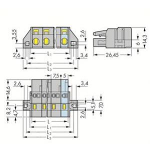 Gniazdo MCS-MIDI Classic 10-biegunowe szare raster 7,5mm 231-210/031-000 /25szt./ WAGO (231-210/031-000)