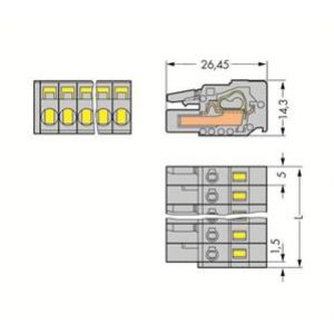 Gniazdo MCS-MIDI Classic 11-biegunowe szare raster 5mm 231-111/026-000 /25szt./ WAGO (231-111/026-000)