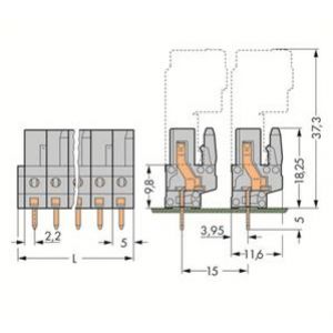 Gniazdo MCS-MIDI Classic 11-biegunowe szare raster 5mm 232-141 /25szt./ WAGO (232-141)