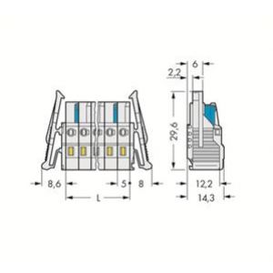 Gniazdo MCS-MIDI Classic 12-biegunowe jasnoszare raster 5mm 721-112/037-000 /25szt./ WAGO (721-112/037-000)