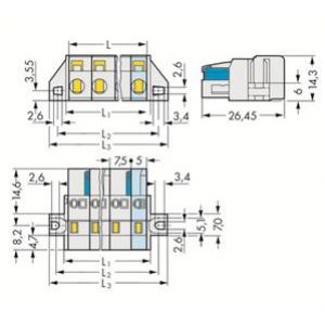 Gniazdo MCS-MIDI Classic 12-biegunowe jasnoszare raster 7,5mm 721-212/031-000 /10szt./ WAGO (721-212/031-000)