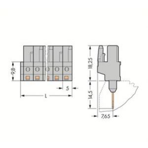 MCS-MIDI Classic gniazdo 12-biegunowe szare raster 5 mm (232-142/005-000)