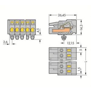 Gniazdo MCS-MIDI Classic 13-biegunowe szare raster 5mm 231-113/008-000 /25szt./ WAGO (231-113/008-000)