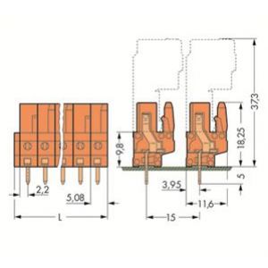 Gniazdo MCS-MIDI Classic 15-biegunowe pomarańczowe raster 5,08mm 232-175 /25szt./ WAGO (232-175)