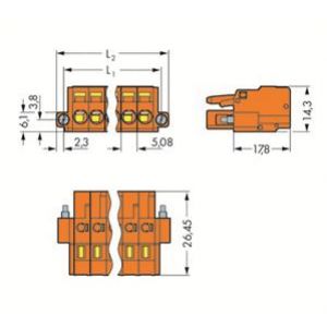 Gniazdo MCS-MIDI Classic 16-biegunowe pomarańczowe raster 5,08mm 231-316/107-000 /25szt./ WAGO (231-316/107-000)