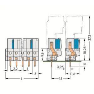 Gniazdo MCS-MIDI Classic 20-biegunowe jasnoszare raster 5mm 722-150 /10szt./ WAGO (722-150)