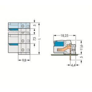 Gniazdo MCS-MIDI Classic 5-biegunowe jasnoszare raster 7,5mm 722-835 /50szt./ WAGO (722-835)