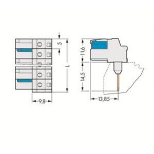 Gniazdo MCS-MIDI Classic 7-biegunowe jasnoszare raster 5mm 722-237/005-000 /50szt./ WAGO (722-237/005-000)