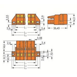 MCS-MIDI Classic gniazdo 7-biegunowe pomarańczowe raster 5,08 mm (231-307/031-000)