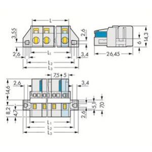 Gniazdo MCS-MIDI Classic 8-biegunowe jasnoszare raster 7,5mm 721-208/027-000 /25szt./ WAGO (721-208/027-000)