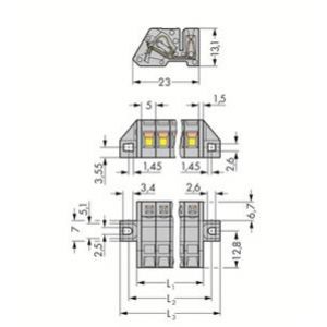 Gniazdo MCS-MIDI Classic kątowe 10-biegunowe szare raster 5mm 731-510/031-000 /25szt./ WAGO (731-510/031-000)