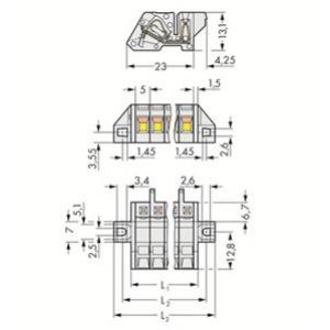 Gniazdo MCS-MIDI Classic kątowe 12-biegunowe jasnoszare raster 5mm 721-312/031-000 WAGO (721-312/031-000)