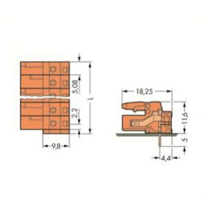 MCS-MIDI Classic gniazdo kątowe 6-biegunowe pomarańczowe raster 5,08 mm (232-266)