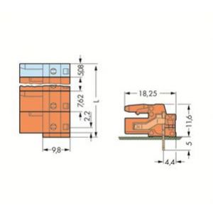MCS-MIDI Classic gniazdo kątowe 6-biegunowe pomarańczowe raster 7,62 mm (232-866)