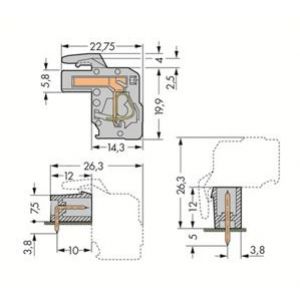 Gniazdo MCS-MIDI Classic kątowe 9-biegunowe szare raster 7,5mm 732-109/026-000 /25szt./ WAGO (732-109/026-000)