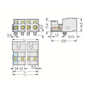 Wtyk MCS-MIDI Classic 10-biegunowy jasnoszary raster 7,5mm 723-610/018-000 /25szt./ WAGO (723-610/018-000)