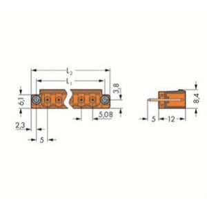 Wtyk MCS-MIDI Classic 10-biegunowy pomarańczowy raster 5,08mm 231-370/108-000 /100szt./ WAGO (231-370/108-000)