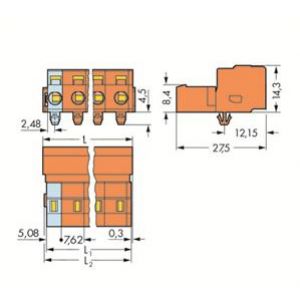 Wtyk MCS-MIDI Classic 10-biegunowy pomarańczowy raster 7,62mm 731-640/018-000 /25szt./ WAGO (731-640/018-000)