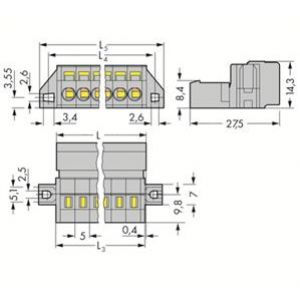 Wtyk MCS-MIDI Classic 10-biegunowy szary raster 5mm 231-610/019-000 /25szt./ WAGO (231-610/019-000)